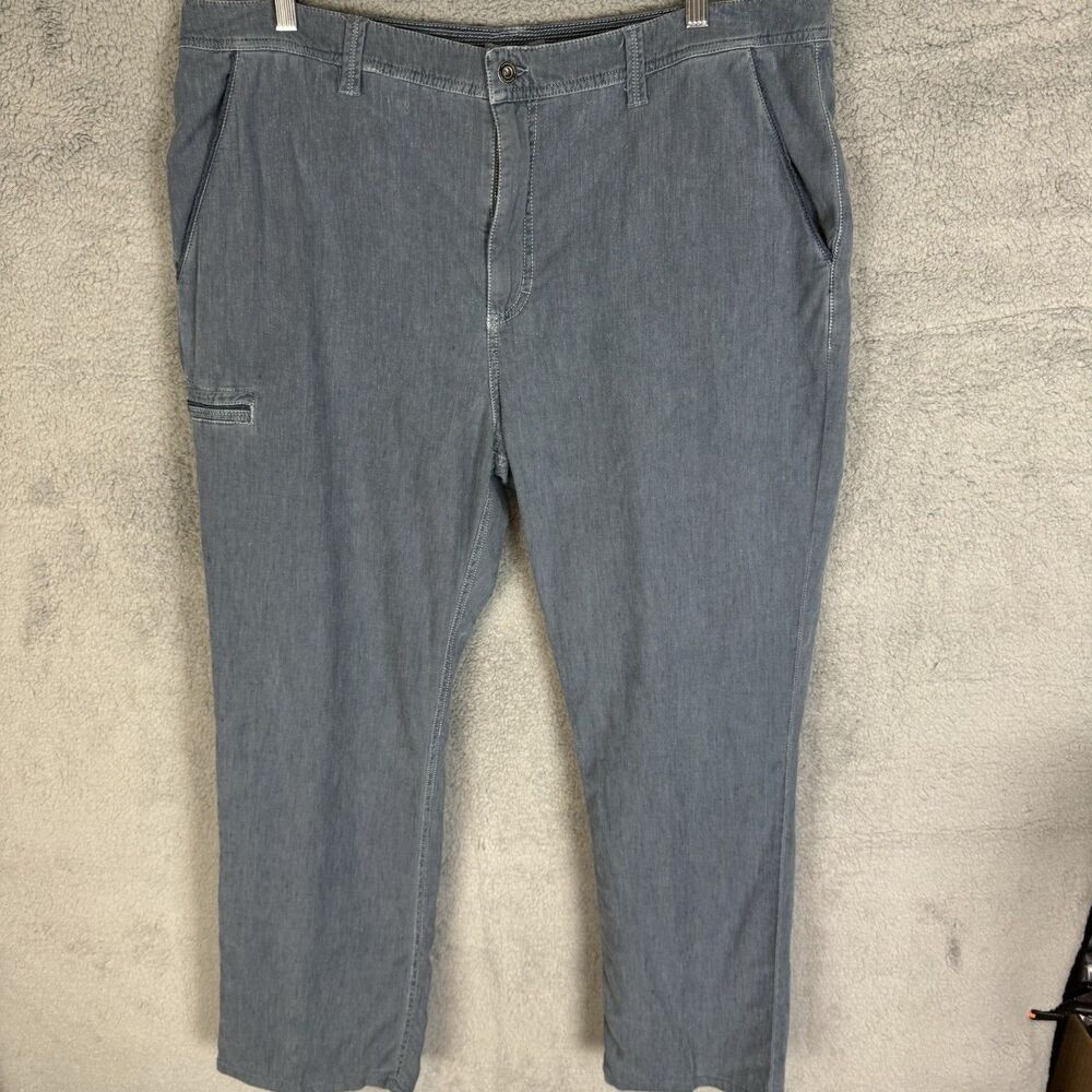Carbon‎ 2 Cobalt Pants Men's 40x29 Blue Cotton Linen Flat Front Straight Leg